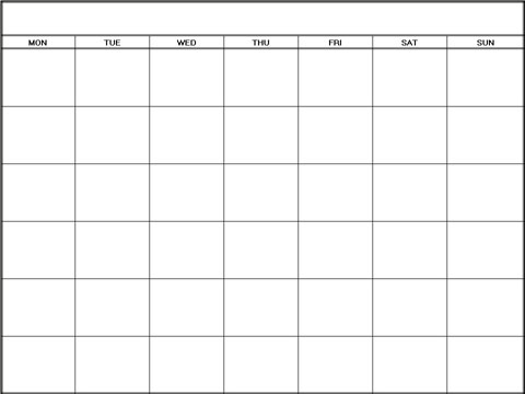 Printable Calendar Template on Blank Calendar Monthly Template 6