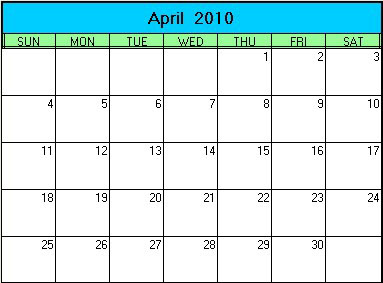 easter 2010 calendar date