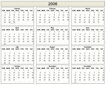 Printable Calendars on 2006  Printable Calendar  Printable Calendars  Blank Calendar  Blank