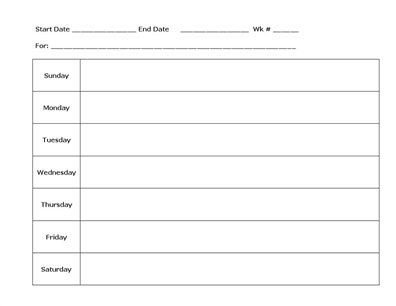 printable weekly calendar, weekly planner