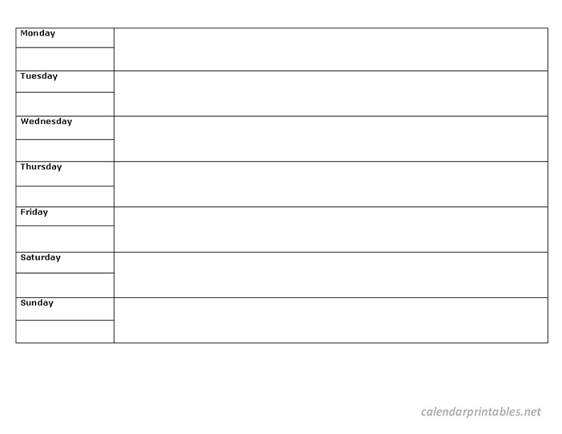 printable weekly calendar planner image 