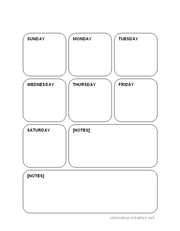 Printable Weekly Calendar Planner