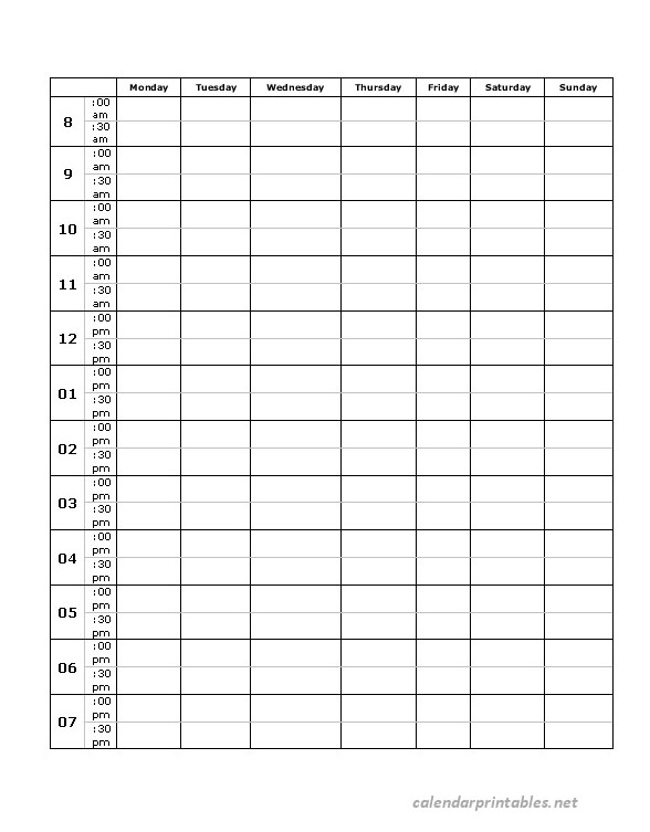 Printable Weekly Calendar Planner