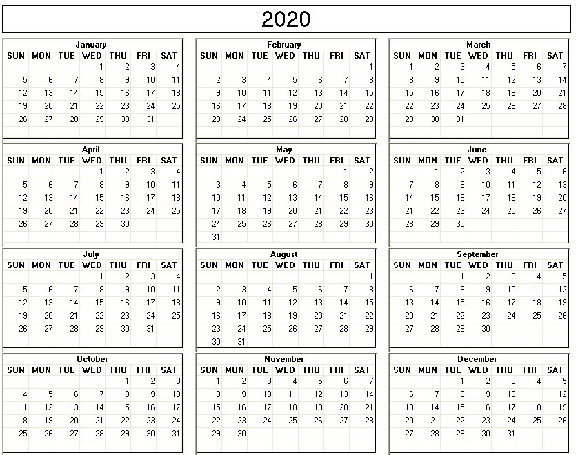 printable blank calendar image for 2016