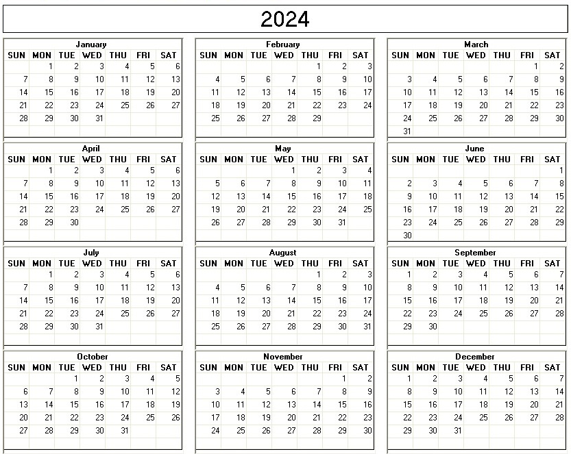 printable blank calendar image for 2016