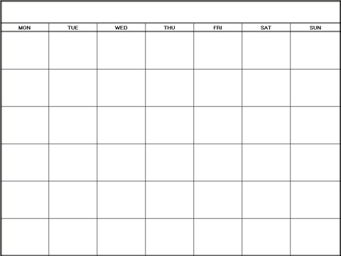 printable blank calendars templates monday blank